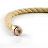 Bracelet magnetic clasp rose gold with compass engraving, natural rope twisted