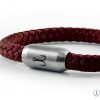 Maritime Fischers Fritze bracelet Mackerel made of dark red sailing rope, fishing hook engraving magnetic clasp silver
