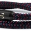 Closed nautical bracelet, Torpedo Shrimp navy blue dark red, magnetic clasp black from Fischers Fritze