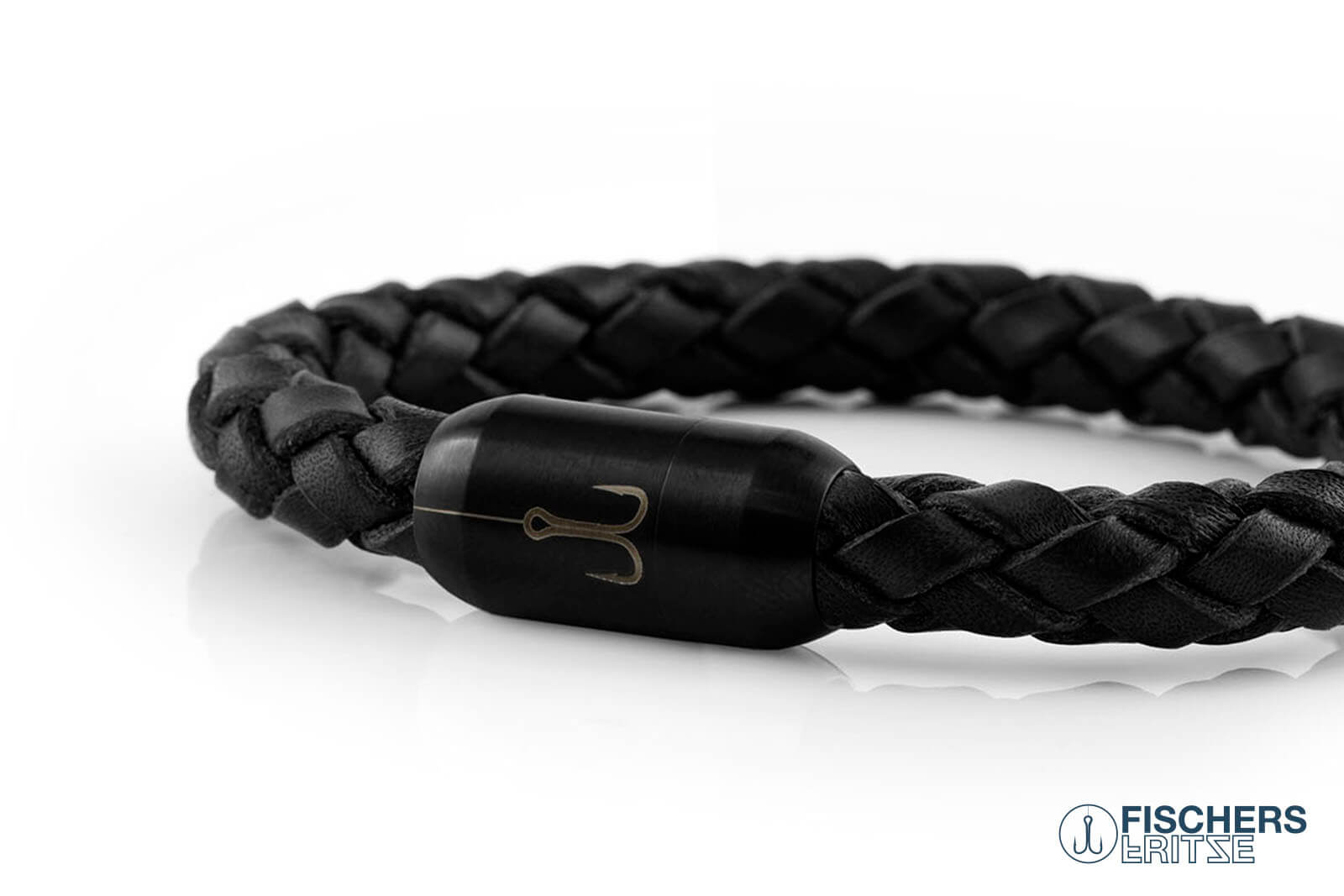 Leather bracelet leather Torpedo Mackerel Francisco - black