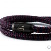 Wrap bracelet Fischers Fritze, Torpedo Shrimp sailing rope  navy blue dark red, engraving stainless steel magnetic clasp black