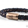 armband leder baumwolle fischers fritze koenigsmakrele marineblau braun detail