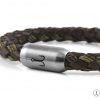 bracelet fischers fritze Mackerel  green brown cotton sailing rope leather braided stainless steel maritime