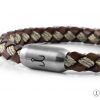 bracelet fischers fritze Mackerel  black cotton leather braided stainless steel maritime