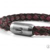 bracelet fischers fritze Mackerel  red brown cotton leather braided stainless steel nautical